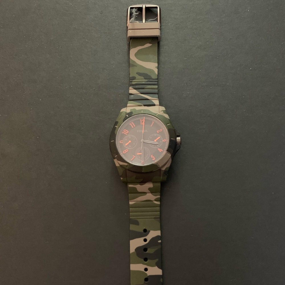 fossil watches with combo print silicone strap